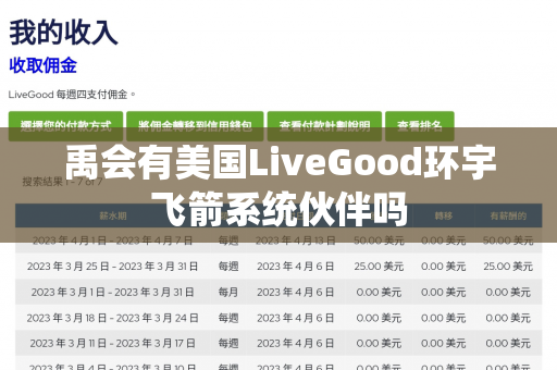 禹会有美国LiveGood环宇飞箭系统伙伴吗