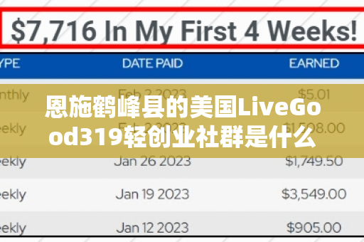 恩施鹤峰县的美国LiveGood319轻创业社群是什么