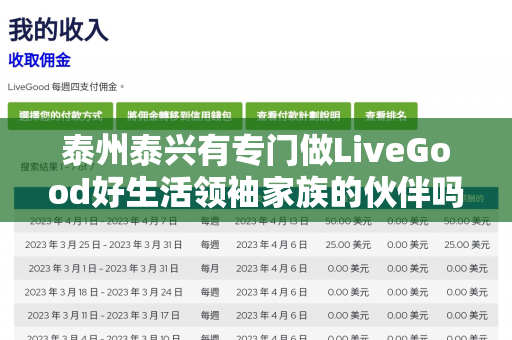 泰州泰兴有专门做LiveGood好生活领袖家族的伙伴吗