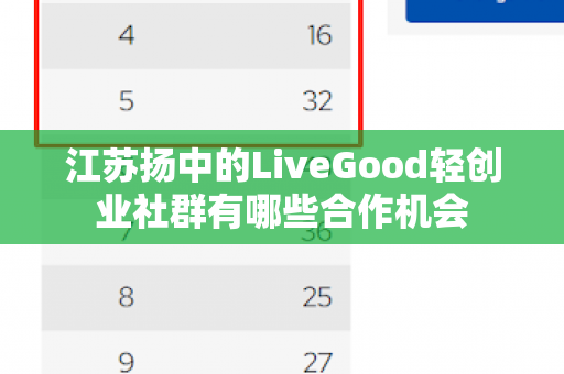 江苏扬中的LiveGood轻创业社群有哪些合作机会