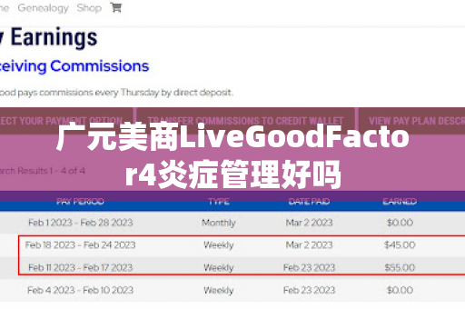 广元美商LiveGoodFactor4炎症管理好吗